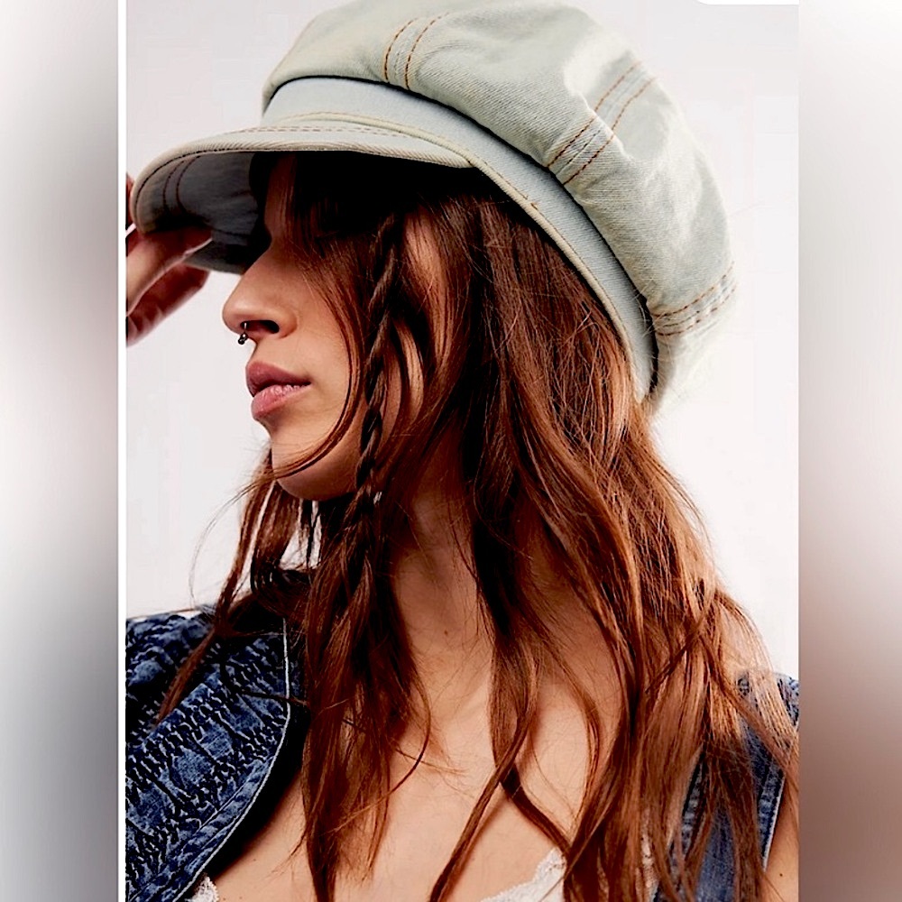 NWT Free People Blakey Bubble Cadet Hat in Ivory White - Picture 4 of 15